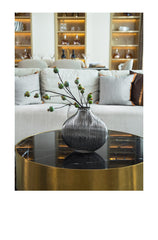 Silver Striped Glass Vase – Modern Home Décor