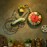 Retro Bicycle Wall Clock – Vintage Hanging Home Décor
