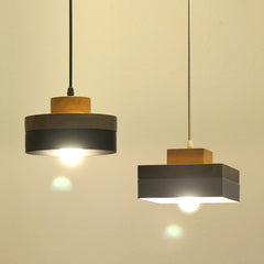 Nordic Solid Wood Chandelier – Elegant Square & Round Pendant Light