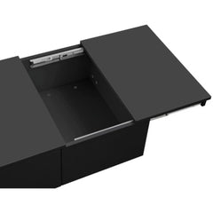 Modern Black Coffee Table – High-Gloss Finish with Hidden Storage Drawers
