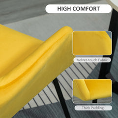 Modern Yellow Upholstered Accent Chair – Metal Base Armchair