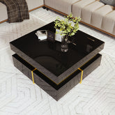 Luxury High-Gloss Coffee Table – Modern Side Table with Gold Details