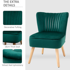 Modern Green Fabric Accent Chair – Rubber Wood Legs & Thick Padding