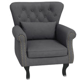Chesterfield Accent Chair – Grey Upholstered Design