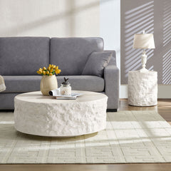 35.43''Fiberglass Round Center Coffee Table Set