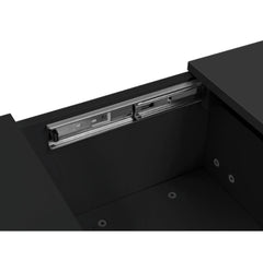 Modern Black Coffee Table – High-Gloss Finish with Hidden Storage Drawers