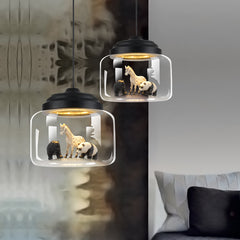 Creative Animal Glass Chandelier – Stylish Children’s Room Ceiling Light