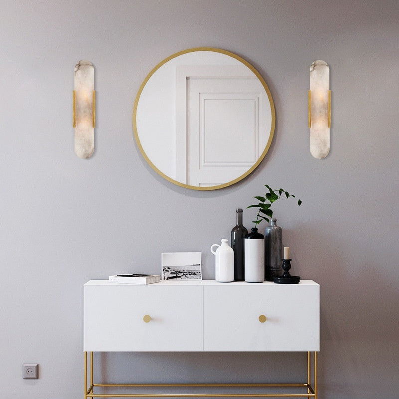 Light-luxury Natural Marble Wall Sconce For The Bedroom In A Modern Style