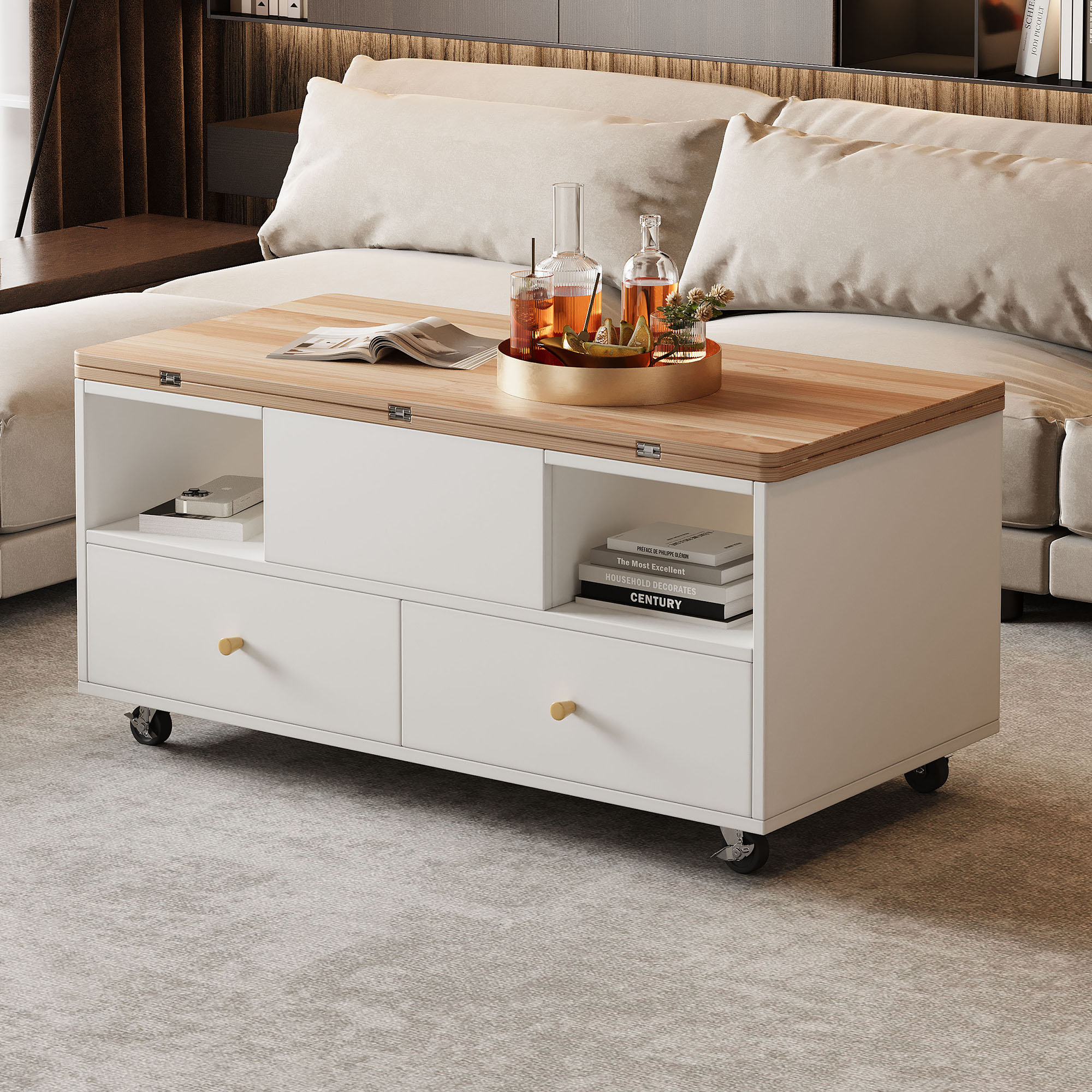Lift Top Coffee Table With Wheels,