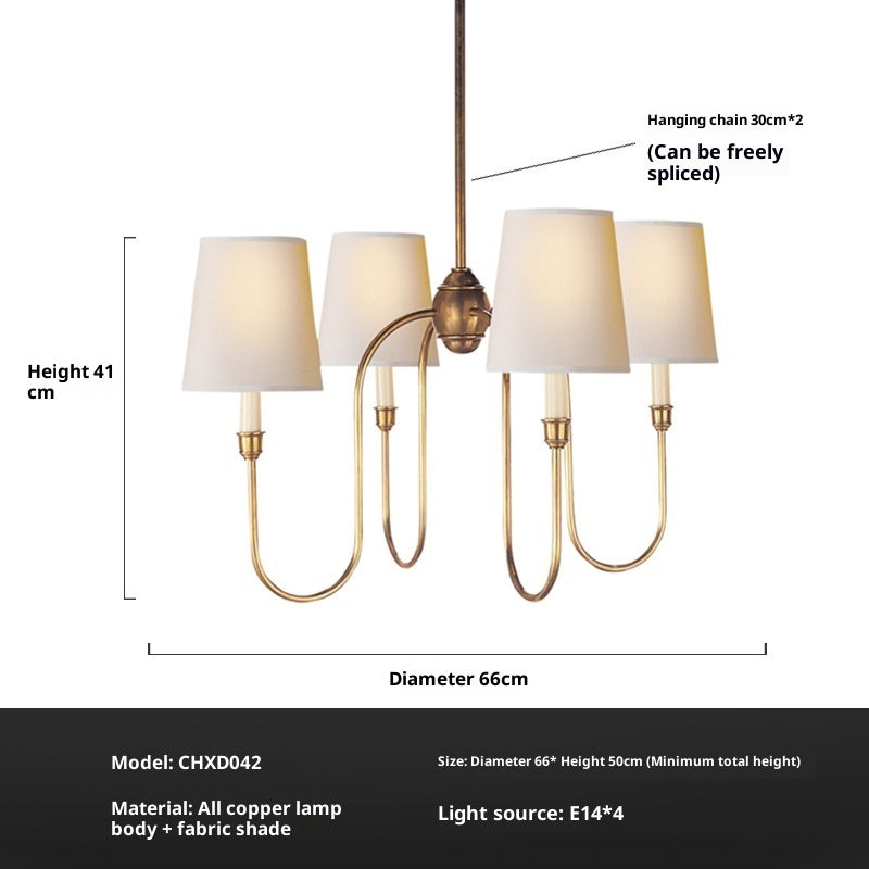 Copper Bedroom Chandelier Simple Living Room Dining Room Chandelier