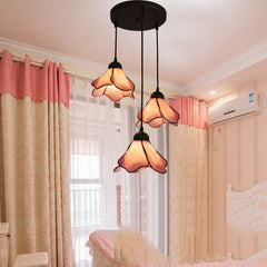 Retro Tiffany Glass Chandelier – Elegant Rustic Porch & Hallway Light