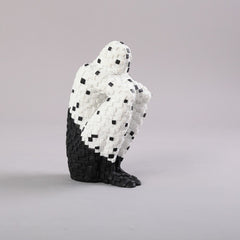 Mosaic Figures Black And White Granular Resin Sculpture Ornaments