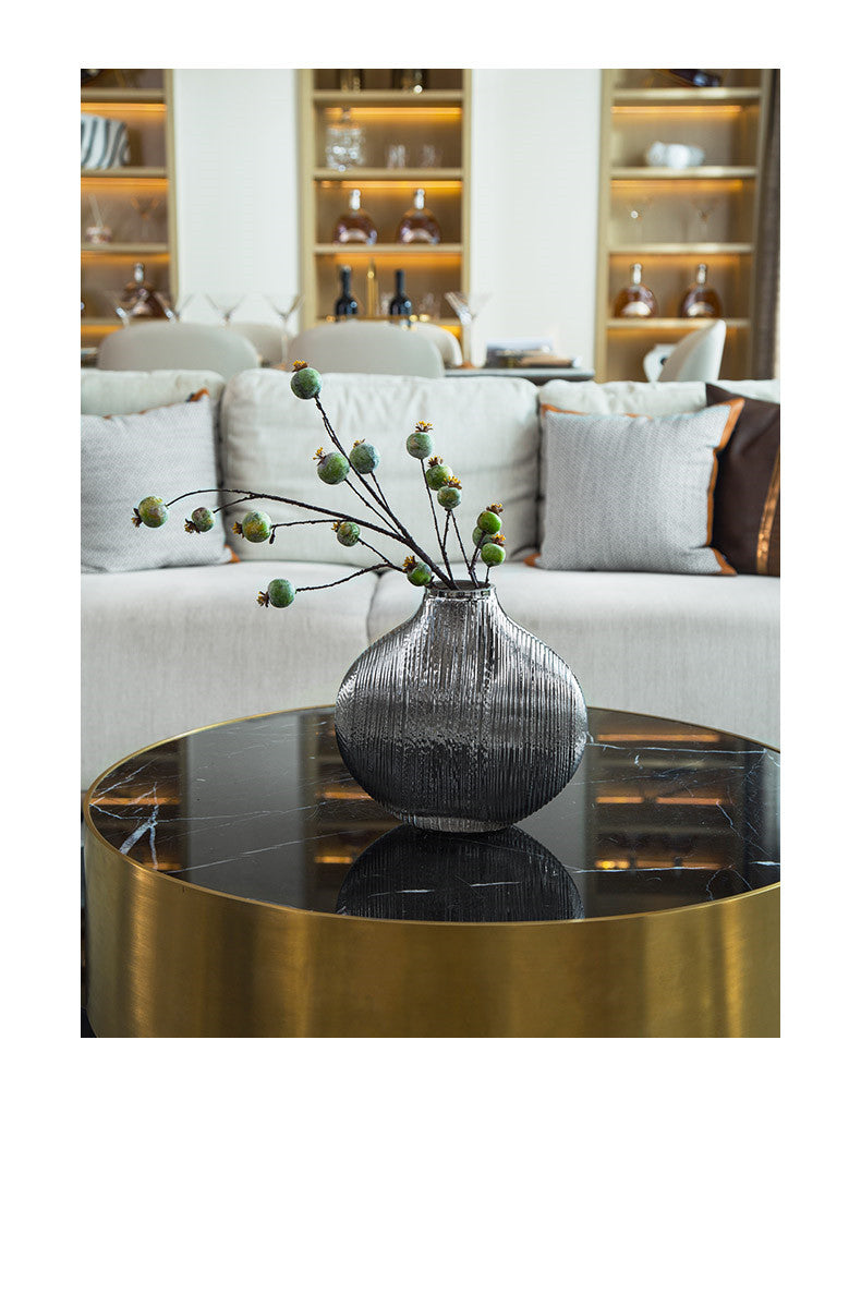 Silver Striped Glass Vase – Modern Home Décor