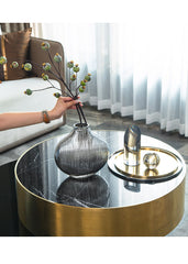 Silver Striped Glass Vase – Modern Home Décor