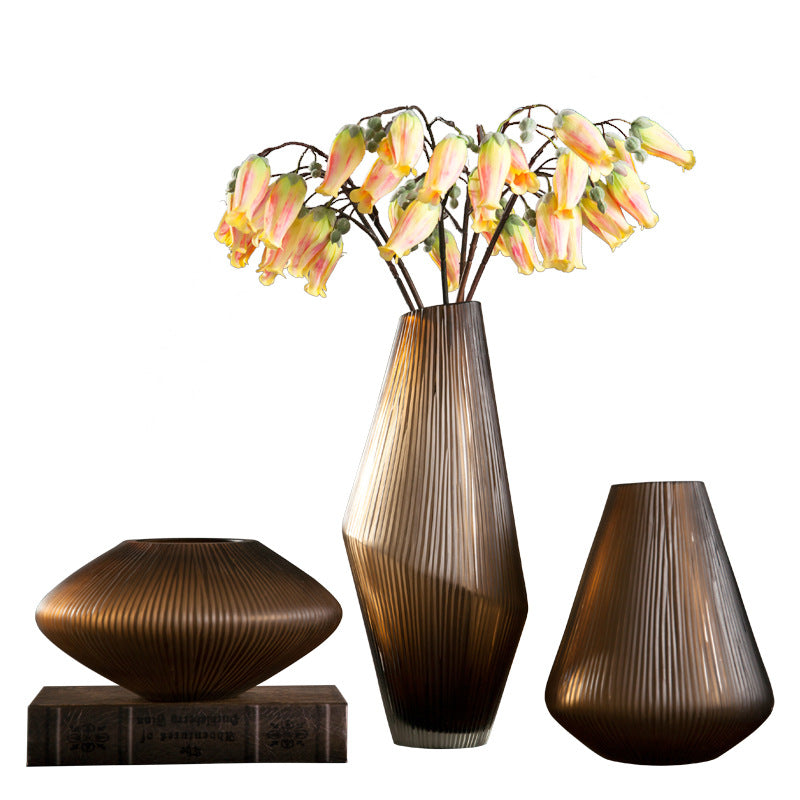 Frosted Glass Vase – Modern Soft Floral Home Décor