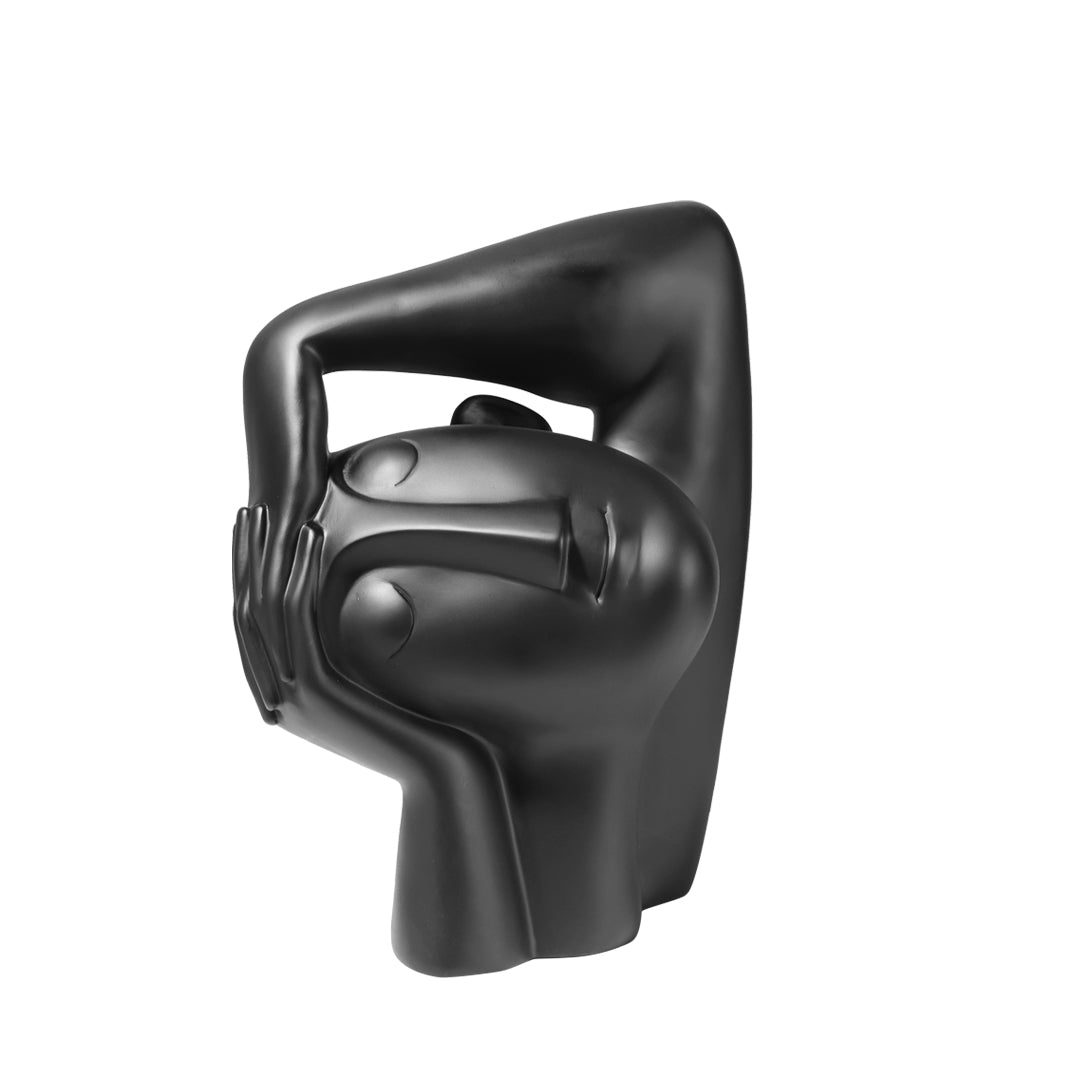 Abstract Tilted Head Sculpture – Minimalist Decorative Ornament