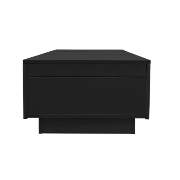 Modern Black Coffee Table – High-Gloss Finish with Hidden Storage Drawers