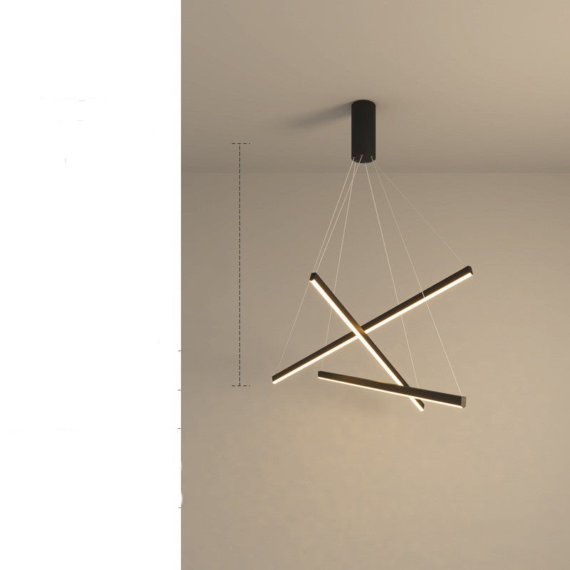 Modern Light Luxury Chandelier – Minimalist Statement for High Ceilings