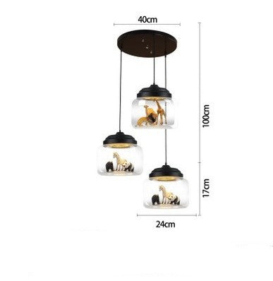Creative Animal Glass Chandelier – Stylish Children’s Room Ceiling Light