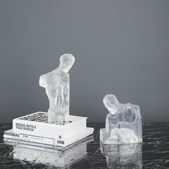 Modern Transparent Resin Figure Sculpture – Decorative Ornament