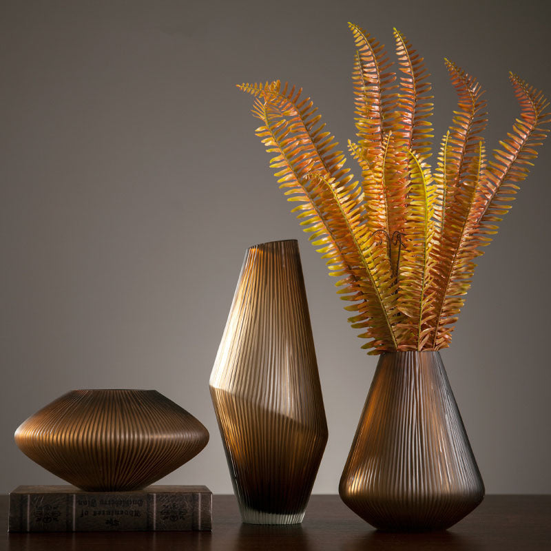 Frosted Glass Vase – Modern Soft Floral Home Décor
