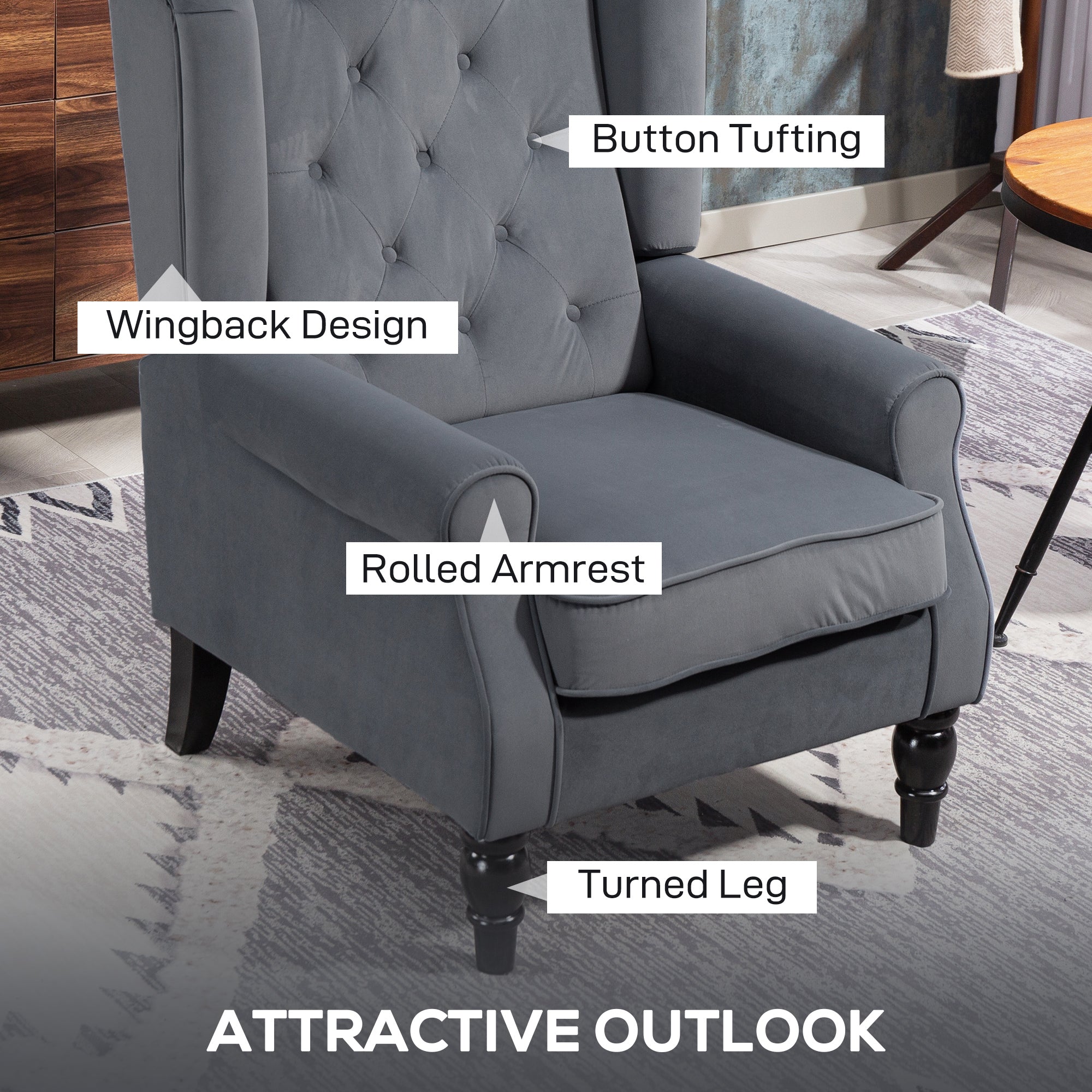 Wingback Accent Chair, Retro