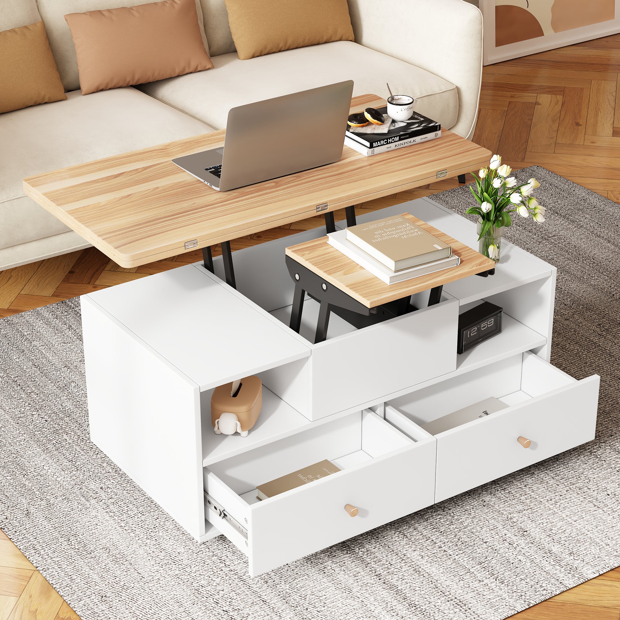Lift Top Coffee Table With Wheels,