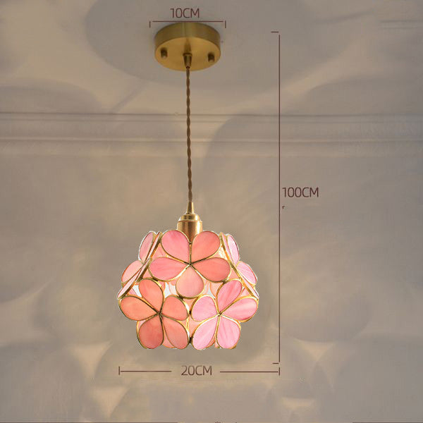 Retro Tiffany Glass Chandelier – Elegant Rustic Porch & Hallway Light