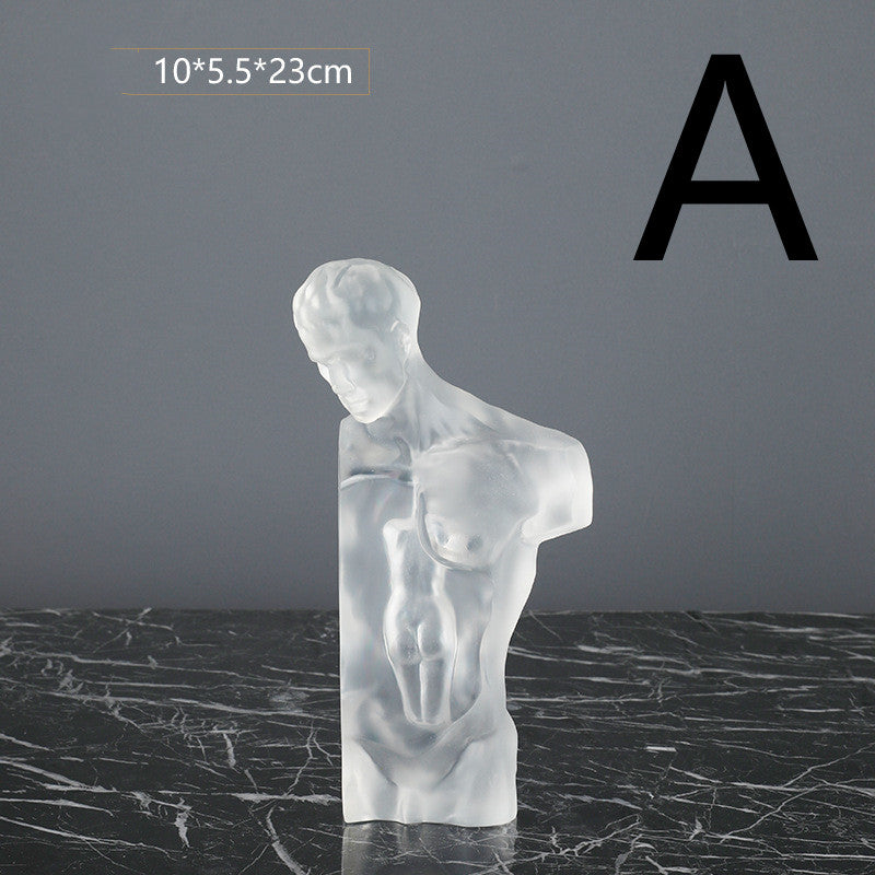 Modern Transparent Resin Figure Sculpture – Decorative Ornament