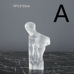 Modern Transparent Resin Figure Sculpture – Decorative Ornament