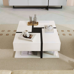 Modern Coffee Table with 4 Drawers – Stylish Design & Bottom Storage