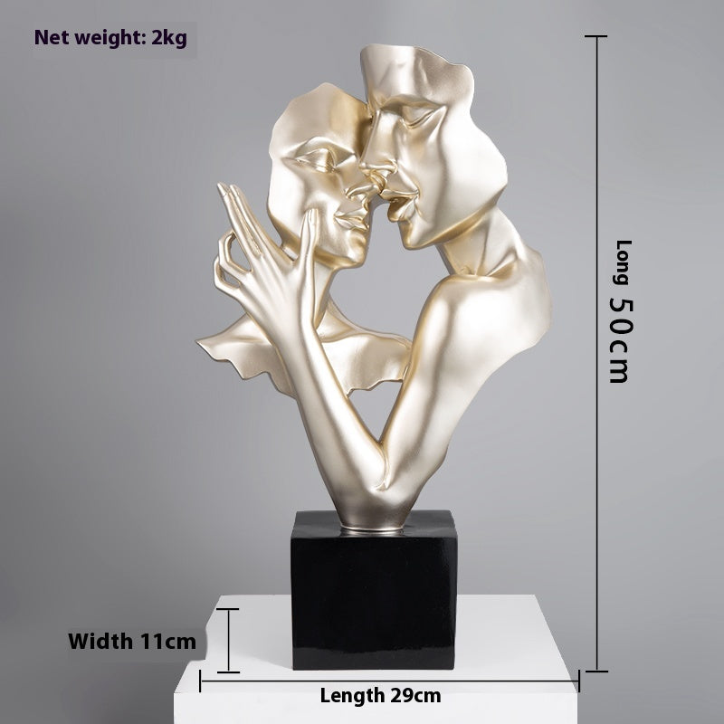 Abstract Heart-to-Heart Sculpture – Modern Large Decorative Statue