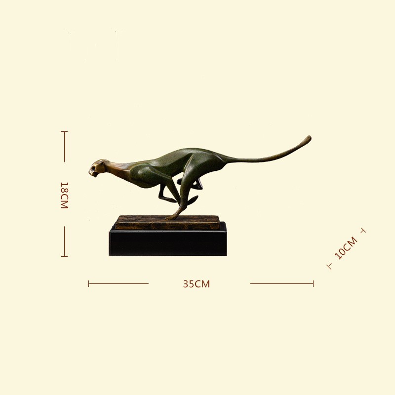 Copper Leopard Sculpture – Modern Landscape Animal Ornament