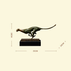 Copper Leopard Sculpture – Modern Landscape Animal Ornament