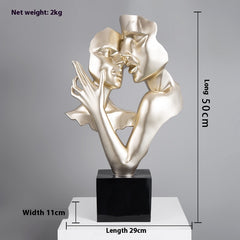 Abstract Heart-to-Heart Sculpture – Modern Large Decorative Statue