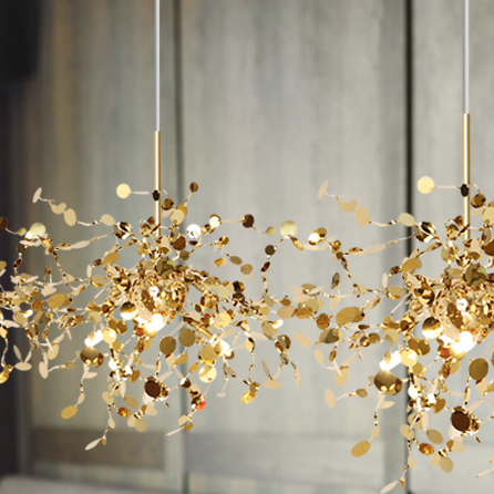 Nordic Designer Leaf Chandelier – Elegant Minimalist Ceiling Light