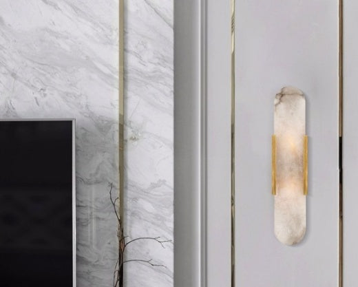 Light-luxury Natural Marble Wall Sconce For The Bedroom In A Modern Style