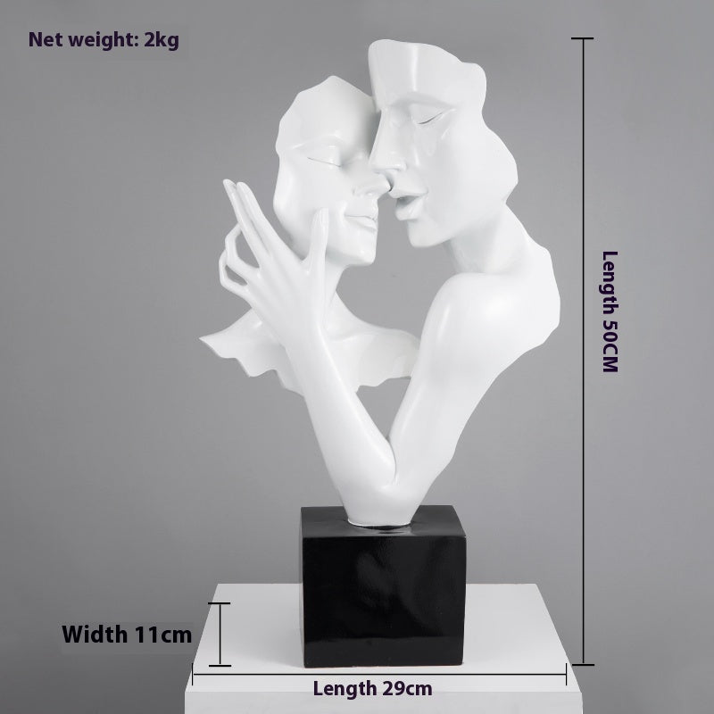 Abstract Heart-to-Heart Sculpture – Modern Large Decorative Statue