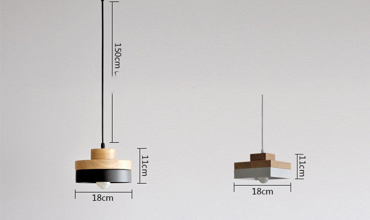 Nordic Solid Wood Chandelier – Elegant Square & Round Pendant Light