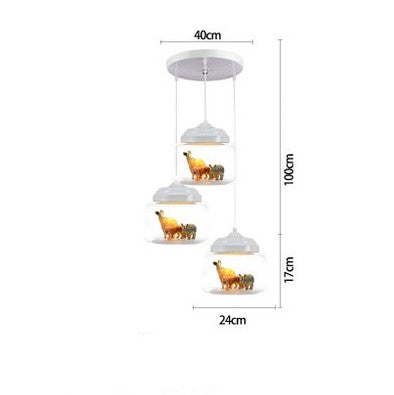 Creative Animal Glass Chandelier – Stylish Children’s Room Ceiling Light