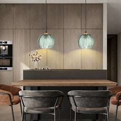 Botanical Glass Chandelier – Elegant Green Leaf Dining Room Lighting