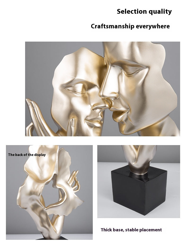 Abstract Heart-to-Heart Sculpture – Modern Large Decorative Statue