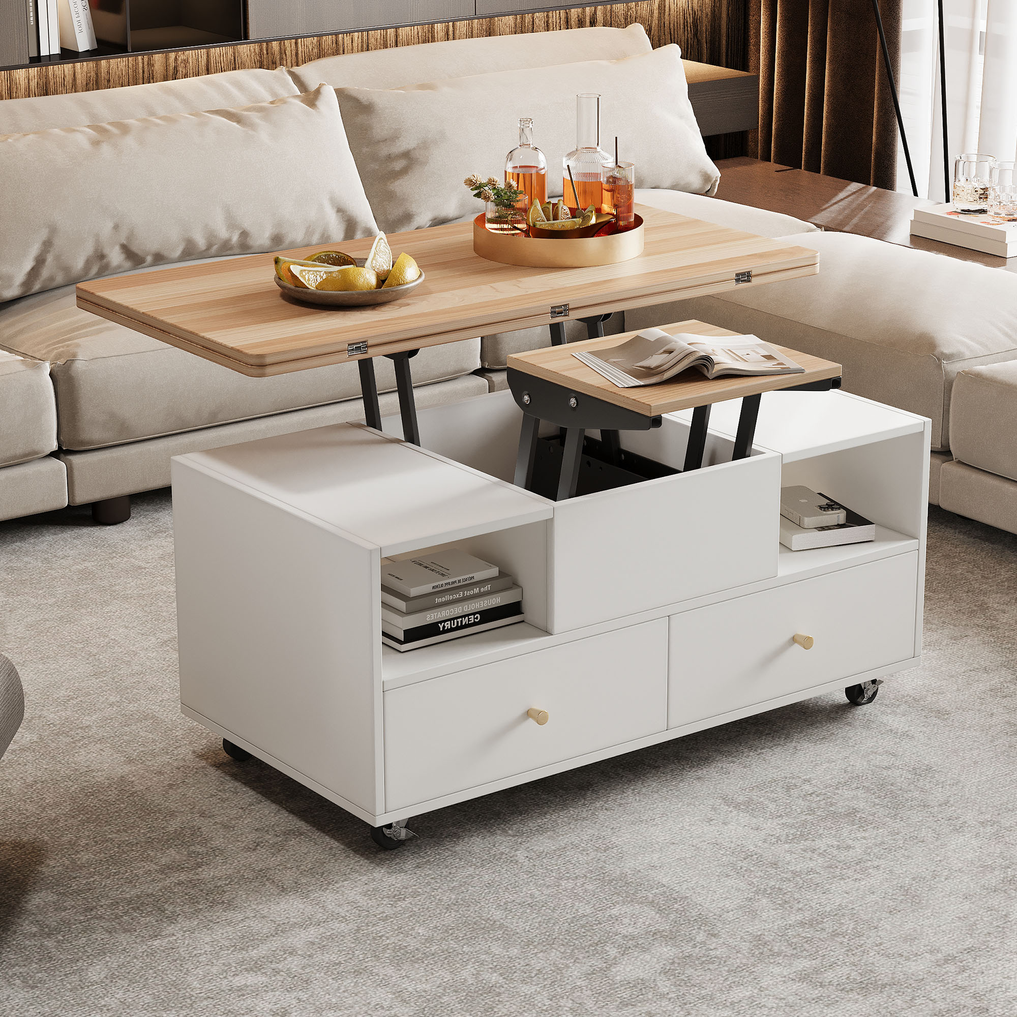 Lift Top Coffee Table With Wheels,