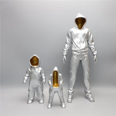 Modern Silver Resin Sculpture Ornament