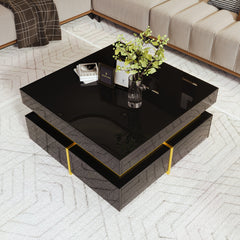 Luxury High-Gloss Coffee Table – Modern Side Table with Gold Details