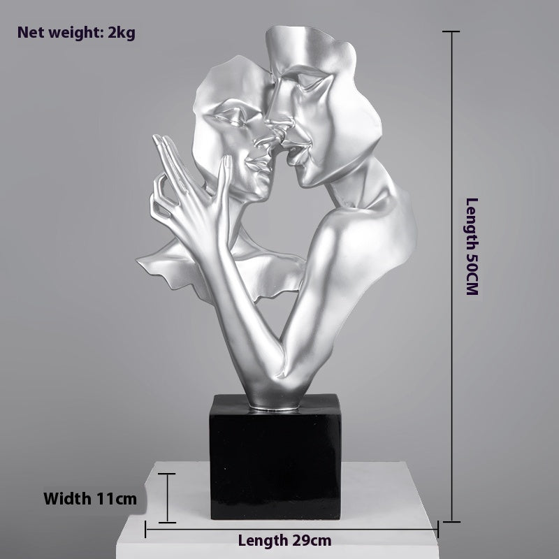 Abstract Heart-to-Heart Sculpture – Modern Large Decorative Statue