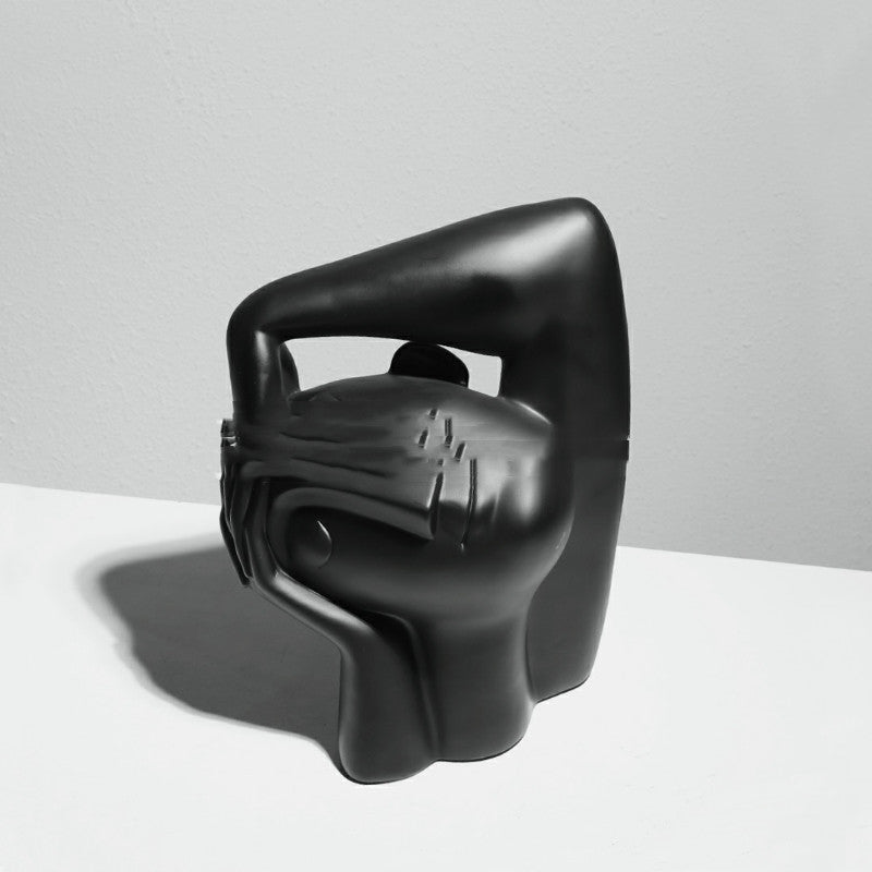 Abstract Tilted Head Sculpture – Minimalist Decorative Ornament