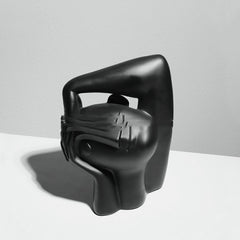 Abstract Tilted Head Sculpture – Minimalist Decorative Ornament