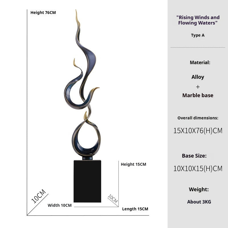 Abstract Wind & Water Sculpture – Modern Artistic Home Décor