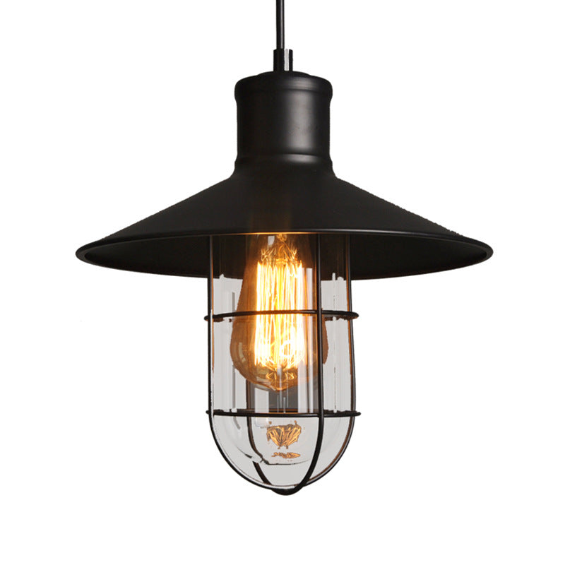 Black Birdcage Glass Chandelier – Industrial Luxury Ceiling Light